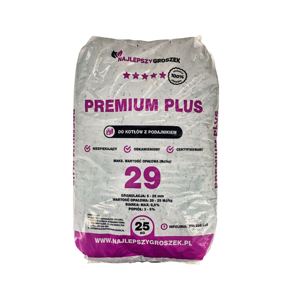 Węgiel groszek PREMIUM PLUS do kotłów z podajnikiem 26-29MJ/kg